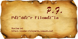 Pádár Filoméla névjegykártya
